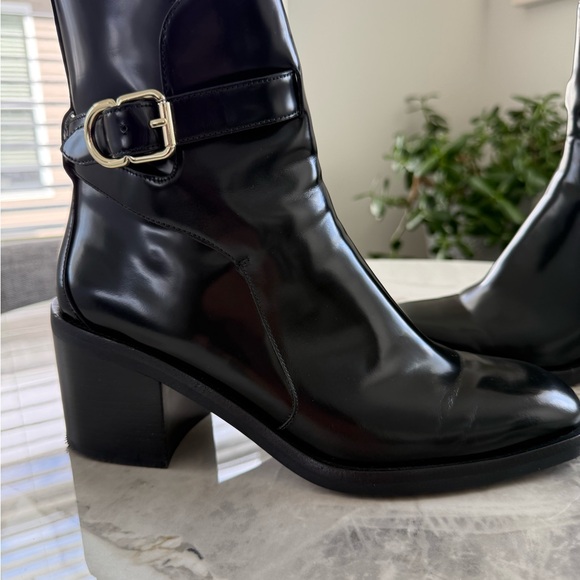 3.1 Phillip Lim Glossy Black Ankle Boots THE MOST AMAZING LEATHER - Picture 4 of 13
